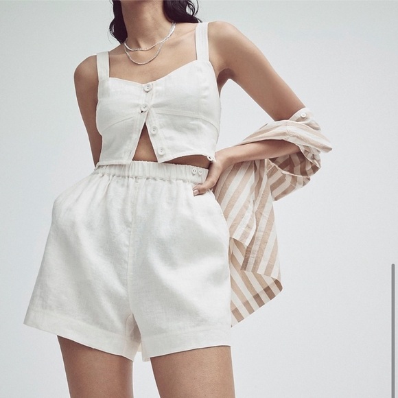 Madewell NWT Modular Sleeveless Romper Size 4 in Color Lighthouse - Picture 6 of 8